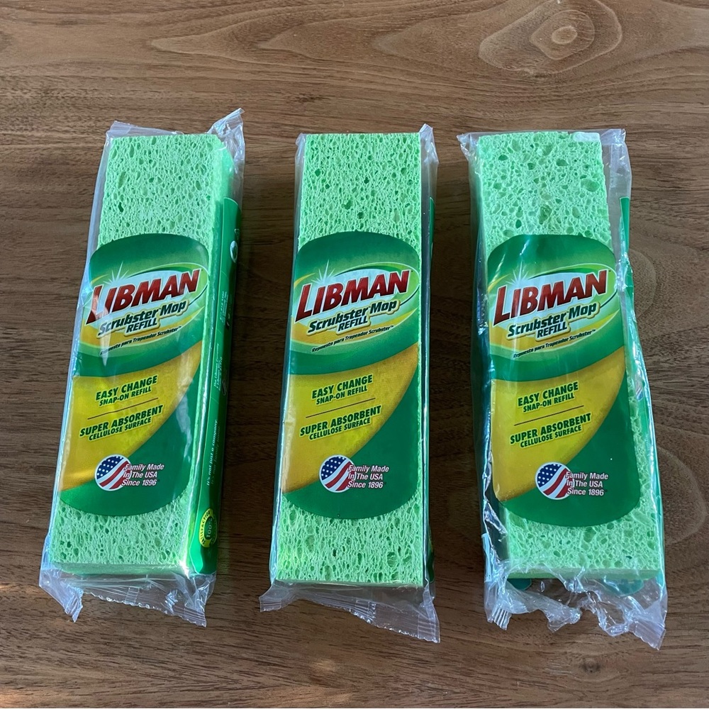 3 NIP Libman Scrubster mop refills